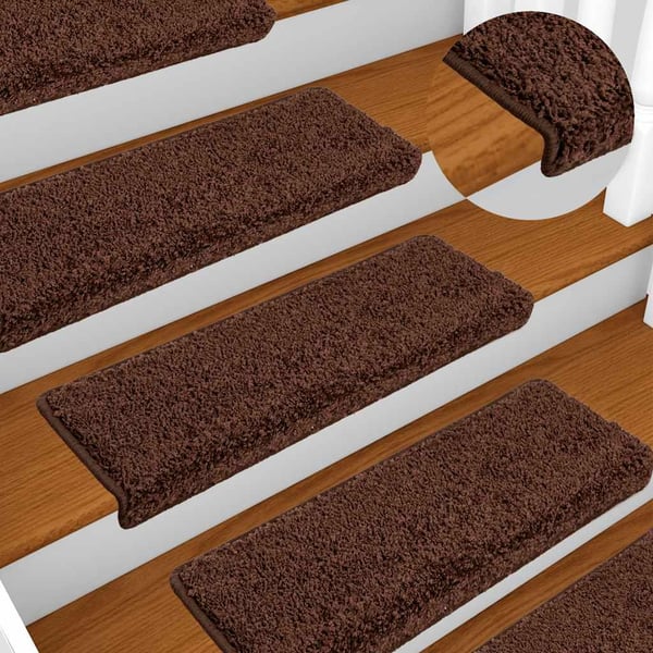 vidaXL Trappematter 20 stk 65x21x4 cm brun rektangulær kant