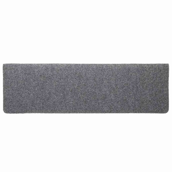 vidaXL Trappematter selvklebende 20 stk 65x21x4 cm lysegrå rektangulær kant