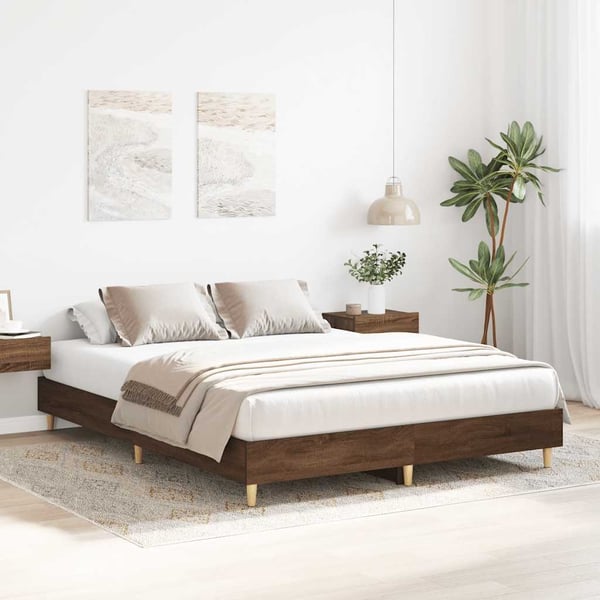 vidaXL Sengeramme uten madrass brun eik 140x200 cm konstruert tre