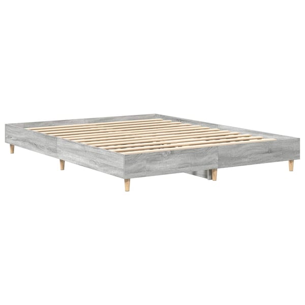 vidaXL Sengeramme uten madrass grå sonoma 140x200 cm konstruert tre