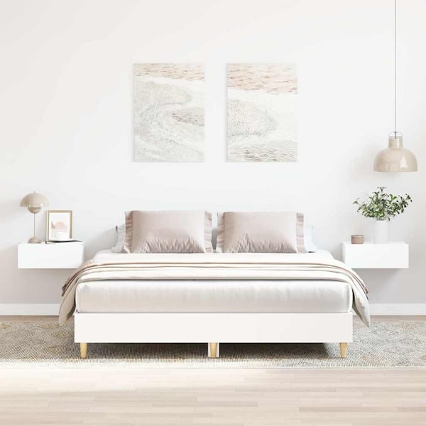 vidaXL Sengeramme uten madrass hvit 150x200 cm konstruert tre