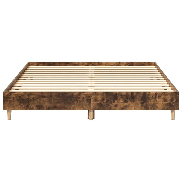 vidaXL sengestel uden madras 150x200 cm konstrueret træ røget eg