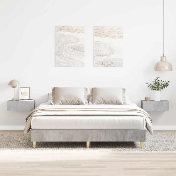 vidaXL sengestel uden madras 140x200 cm konstrueret træ betongrå