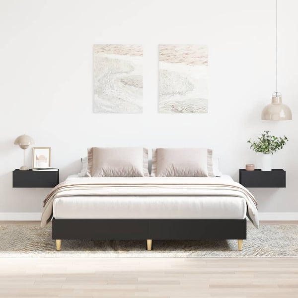 vidaXL Sengeramme uten madrass svart 150x200 cm konstruert tre
