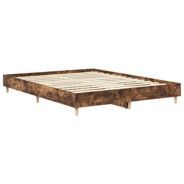 vidaXL Sengeramme uten madrass røkt eik 140x200 cm konstruert tre