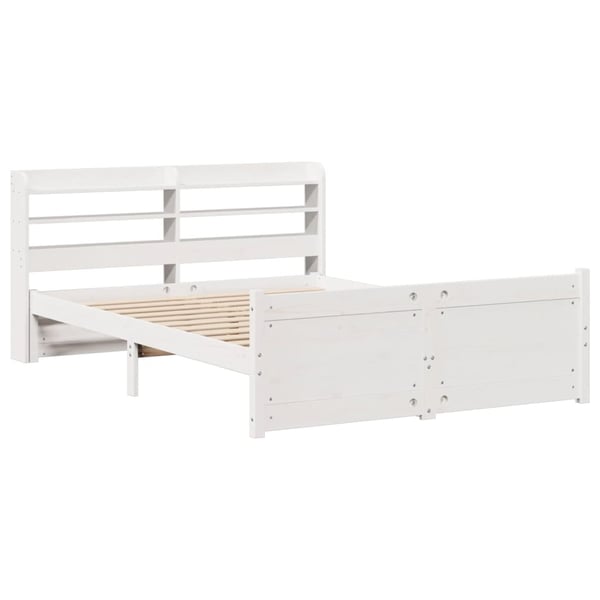 vidaXL Sengeramme med hodegavl hvit 140x190 cm heltre furu