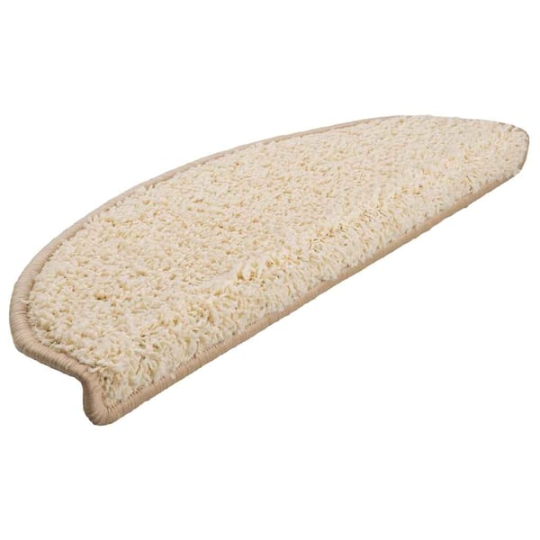 vidaXL Trappematter 30 stk 65x21x4 cm kremfarget halvrund stor