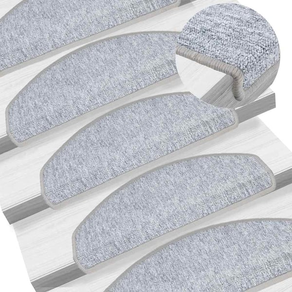 vidaXL trappemåtter 30 stk. 65 x 24 x 4 cm lysegrå halvrunde store