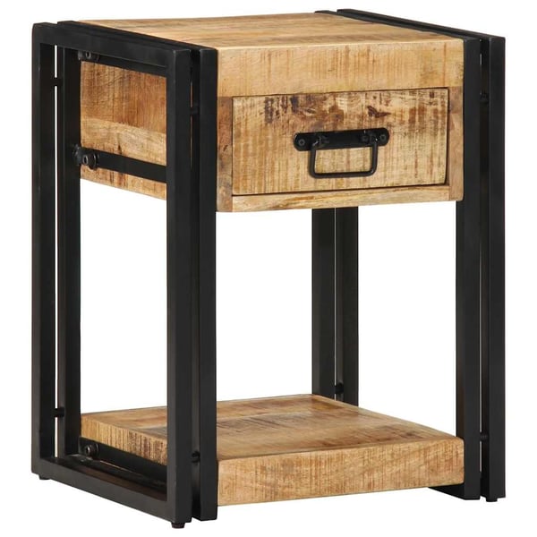 vidaXL sengebord 40x35x50 cm massivt ru mangotræ