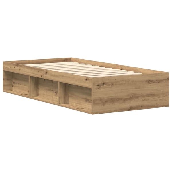 vidaXL Sengeramme uten madrass artisan eik 90x200 cm konstruert tre