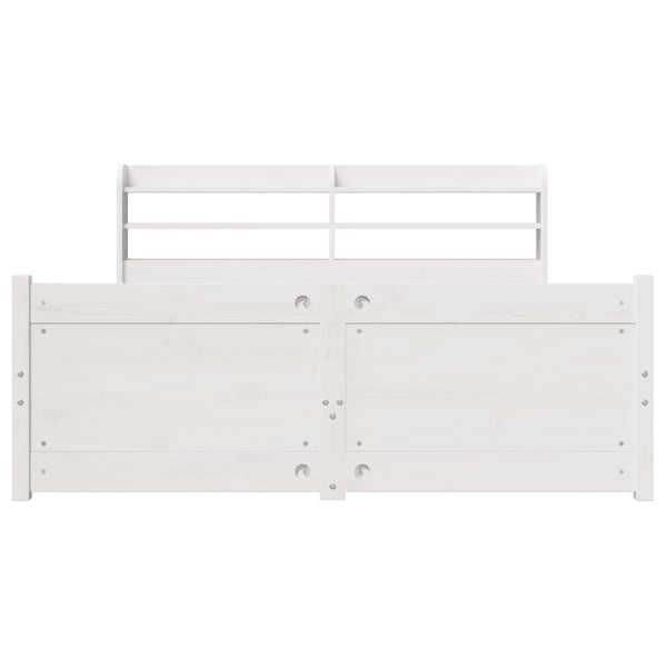 vidaXL Sengeramme med hodegavl hvit 150x200 cm heltre furu