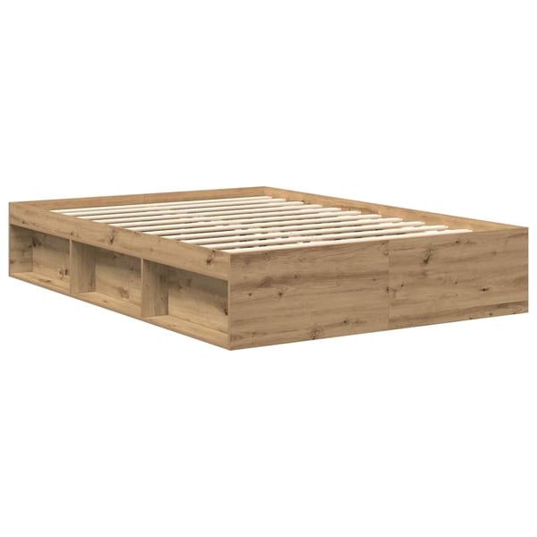 vidaXL Sengeramme uten madrass artisan eik 140x190 cm konstruert tre