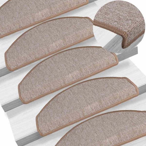 vidaXL Trappematter 30 stk 65x24x4 cm lysebrune halvrund store