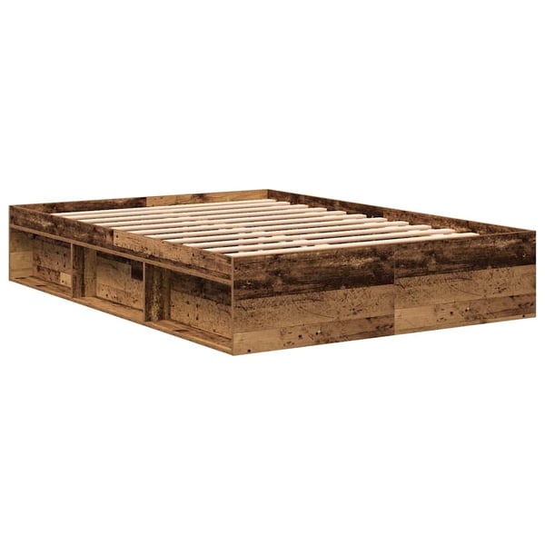 vidaXL Sängynrunko ilman patjaa vanha puu 160x200 cm tekninen puu