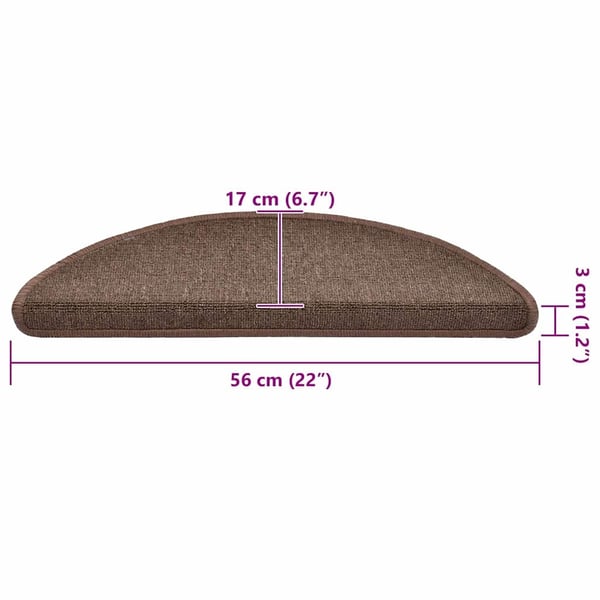 vidaXL Trappematter 20 stk 56x17x3 cm kaffebrune halvrund