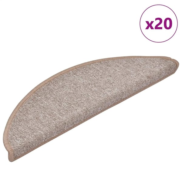 vidaXL Trappematter 20 stk 56x17x3 cm lysebrune halvrund