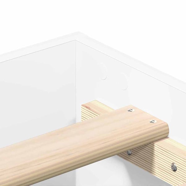 vidaXL Sängynrunko Ei Patjaa Valkoinen 75x190 cm Engineered Wood