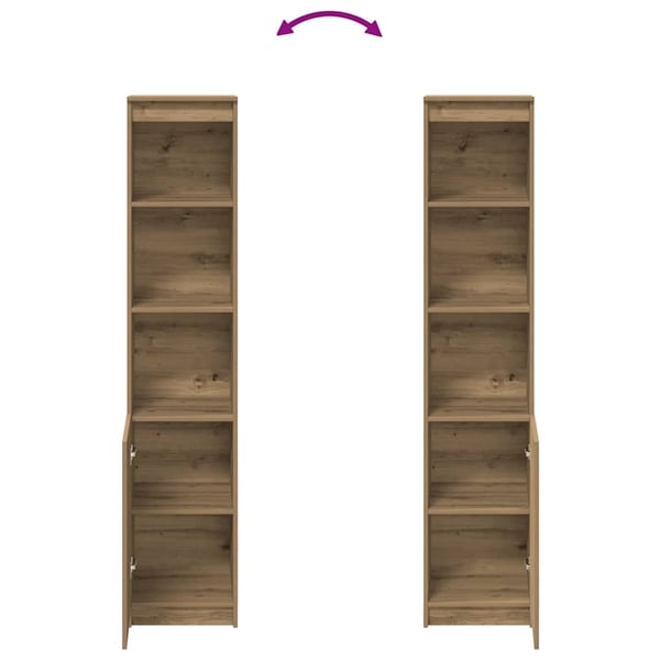 vidaXL Highboard artisan eik 37,5x35x180 cm konstruert tre
