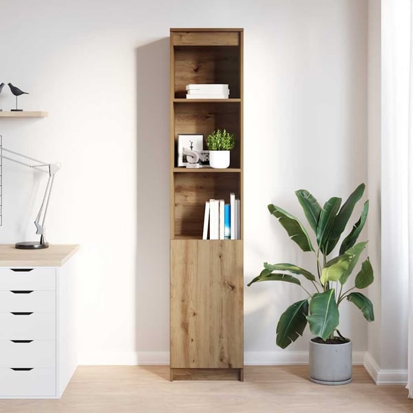 vidaXL Highboard artisan eik 37,5x35x180 cm konstruert tre
