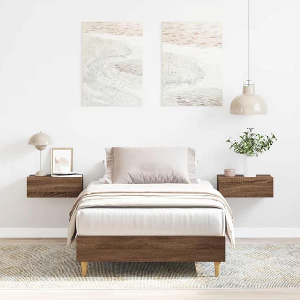 vidaXL Sängynrunko Ei Patjaa Ruskea Tammi 90x190 cm Engineered Wood