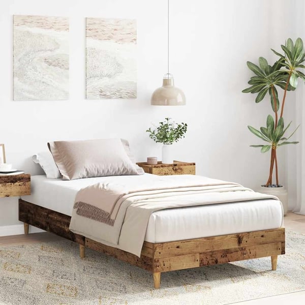 vidaXL Sengeramme uten madrass gammelt tre 75x190 cm konstruert tre