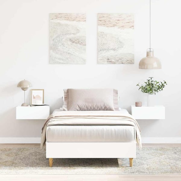 vidaXL Sängynrunko Ei Patjaa Valkoinen 90x190 cm Engineered Wood