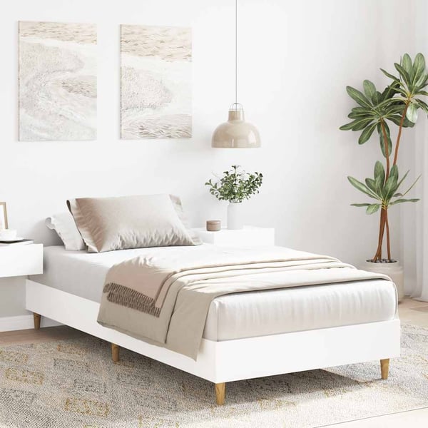vidaXL Sengeramme uten madrass hvit 90x200 cm konstruert tre