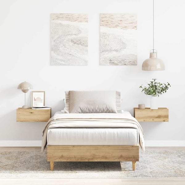 vidaXL Sengeramme uten madrass artisan eik 90x200 cm konstruert tre