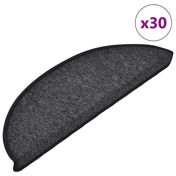 vidaXL Trappematter 30 stk 56x17x3 cm antrasitt halvrund