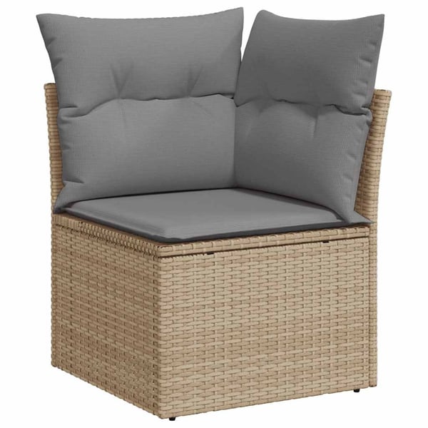 vidaXL sofasæt til haven 6 dele med hynder polyrattan akacietræ beige