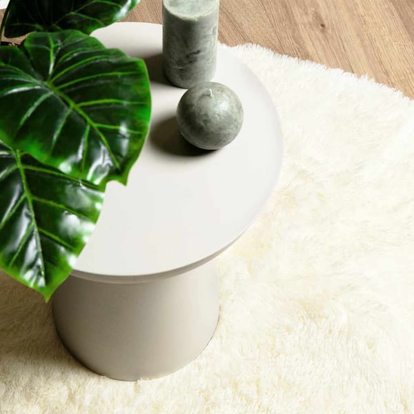 vidaXL Flossteppe med lang luv NAVARRA krem 120x120 cm polyester