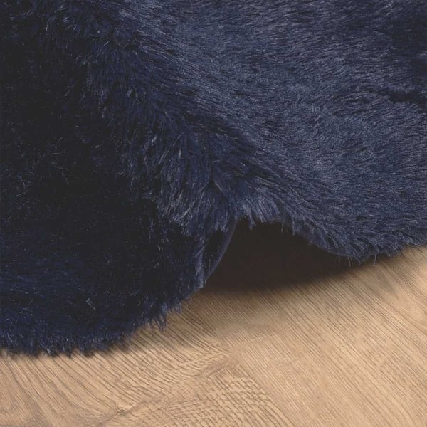 vidaXL Flossteppe med lang luv NAVARRA marine 240x240 cm polyester