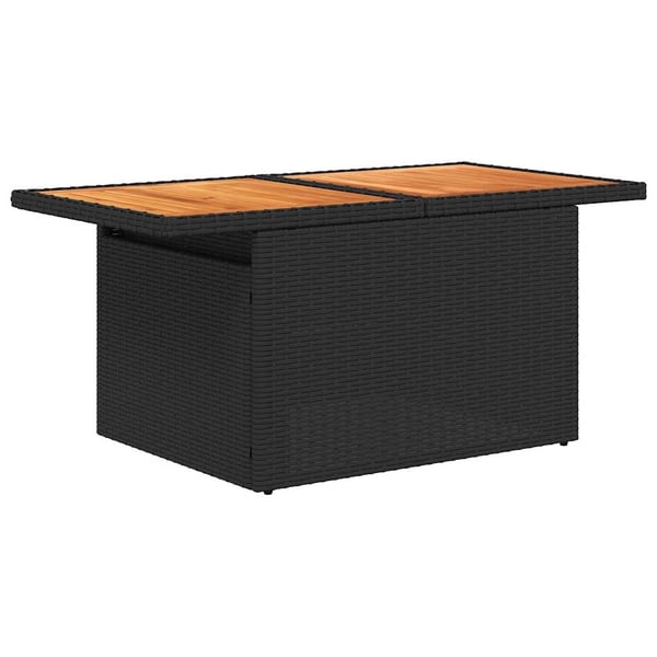 vidaXL sofasæt til haven 5 dele med hynder polyrattan akacietræ sort
