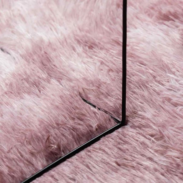 vidaXL Flossteppe med lang luv NAVARRA støvet rosa 200x200cm polyester