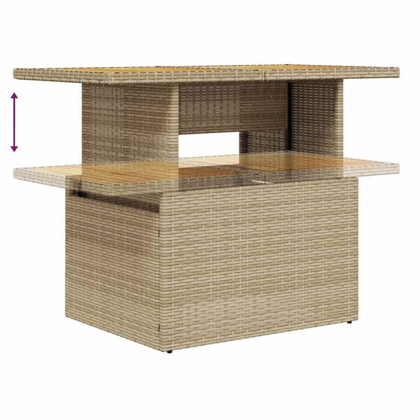 vidaXL sofasæt til haven 6 dele med hynder polyrattan akacietræ beige
