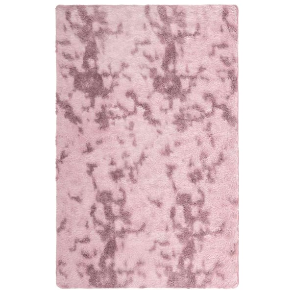 vidaXL Flossteppe med lang luv NAVARRA støvet rosa 130x200cm polyester