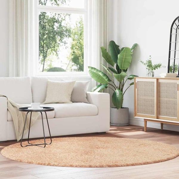 vidaXL Flossteppe med lang luv NAVARRA beige 200x200 cm polyester