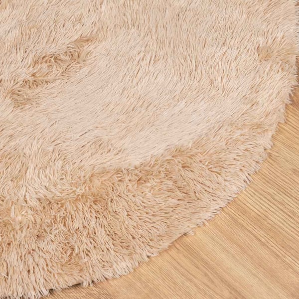 vidaXL Flossteppe med lang luv NAVARRA beige 200x200 cm polyester