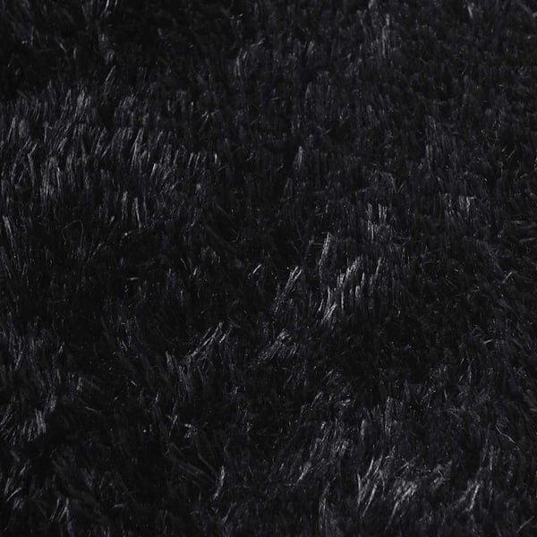 vidaXL shaggy gulvtæppe NAVARRA 130x200 cm høje luv polyester sort