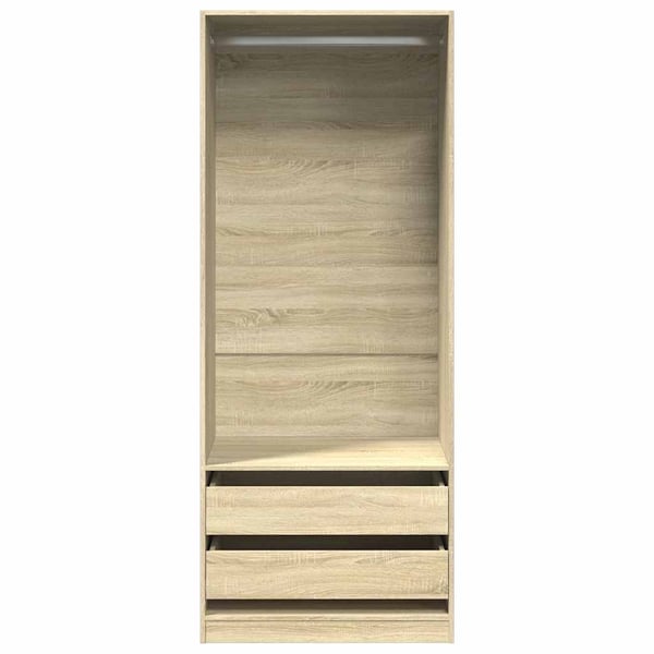 vidaXL Garderobe sonoma eik 80x50x200 cm konstruert tre