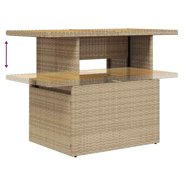 vidaXL sofasæt til haven 5 dele med hynder polyrattan og akacie beige