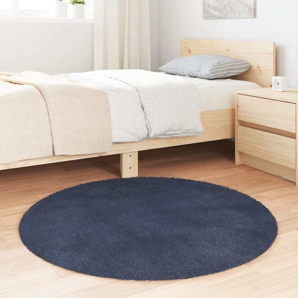 vidaXL Flossteppe med lang luv NAVARRA marine 100x100 cm polyester