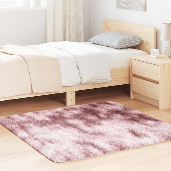 vidaXL Flossteppe med lang luv NAVARRA støvet rosa 120x120cm polyester