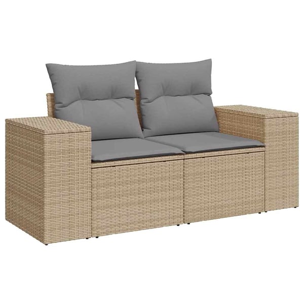 vidaXL sofasæt til haven 10 dele med hynder polyrattan akacietræ beige