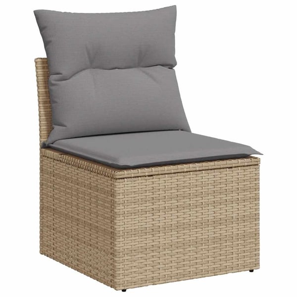 vidaXL sofasæt til haven 10 dele med hynder polyrattan akacietræ beige