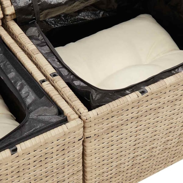 vidaXL sofasæt til haven 5 dele med hynder polyrattan og akacie beige
