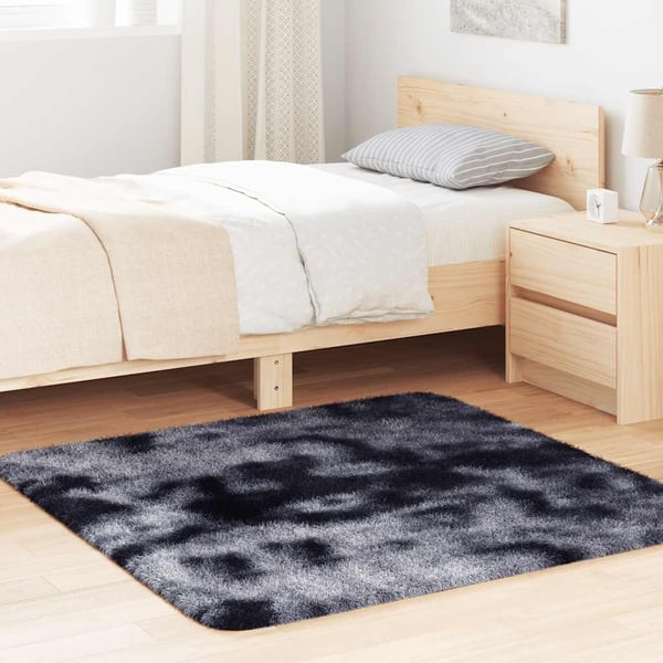 vidaXL Flossteppe med lang luv NAVARRA mørkegrå 120x120 cm polyester
