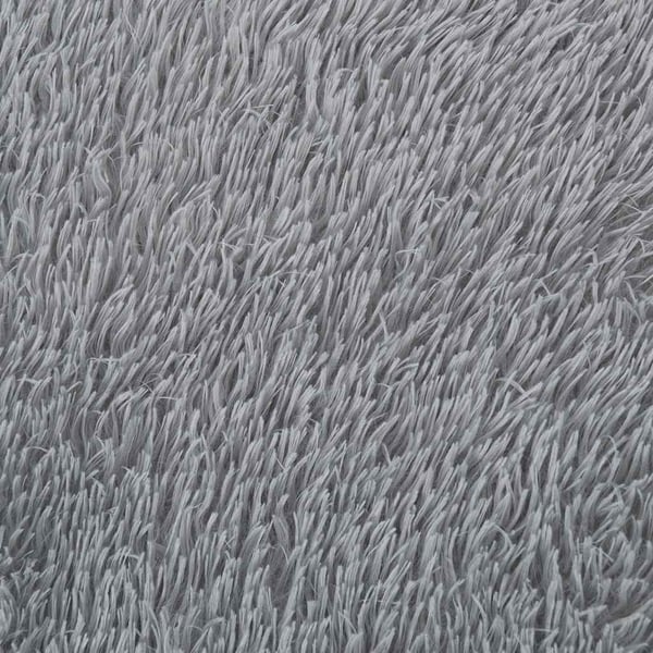 vidaXL Ryamatta med lång lugg NAVARRA silvergrå 200x200 cm polyester