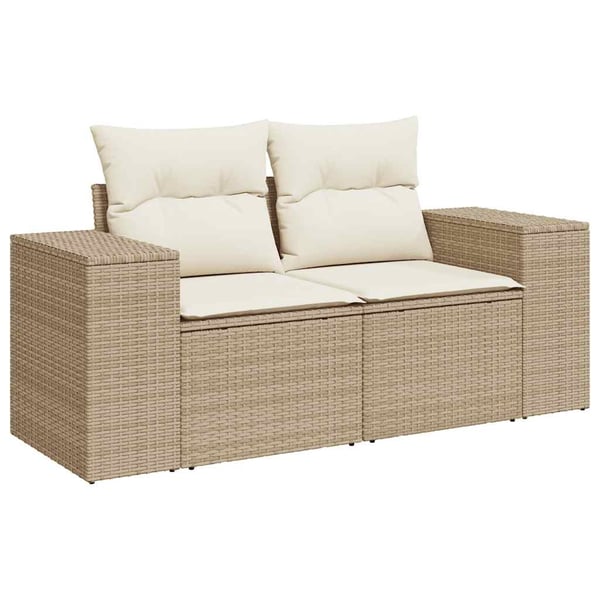 vidaXL sofasæt til haven 10 dele med hynder polyrattan akacietræ beige