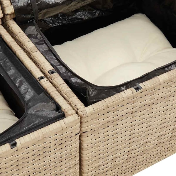 vidaXL sofasæt til haven 7 dele med hynder polyrattan akacietræ beige